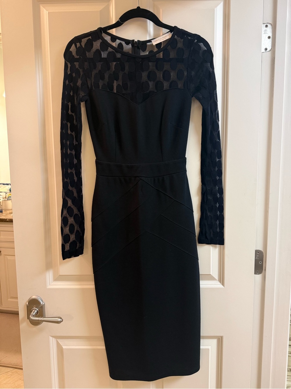Dorothy Perkins LBD, Sheer Polka Dot Midi Pencil